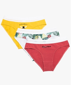 GEMO Culottes fille en coton stretch à taille en dentelle (lot de 3) Multicolore