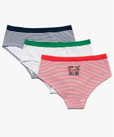 GEMO Shorties fille à rayures en coton stretch (lot de 3) Multicolore