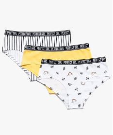 GEMO Shorties fille en coton stretch à motifs variés (lot de 3) Multicolore