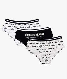 GEMO Shorties fille en coton stretch motif libellule (lot de 3) Multicolore