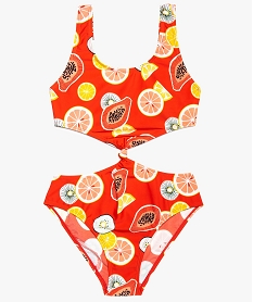 GEMO Maillot de bain fille trikini imprimé fruits Imprimé