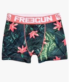 GEMO Boxer garçon microfibre imprimé tropical Freegun kaki fonce