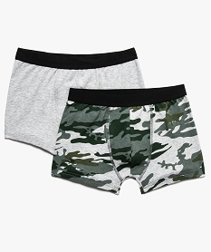GEMO Boxer garçon en coton stretch camouflage (lot de 2) dore