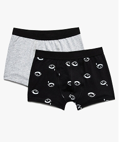 GEMO Boxer garçon en coton stretch motif yeux (lot de 2) coloris assortis