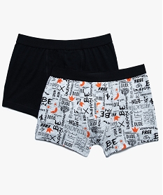 GEMO Boxer garçon en coton stretch à motifs all over (lot de 2) Multicolore