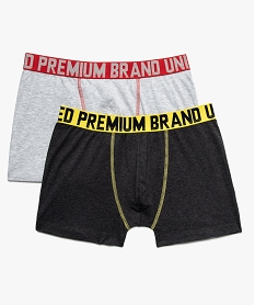 boxers en coton stretch pour homme avec large ceinture imprimee (lot de 2) gris8949801_1