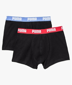 GEMO Boxer homme en coton stretch avec ceinture imprimée (lot de 2) - Puma Rouge