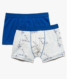 GEMO Boxer homme uni et à motifs (lot de 2) Bleu