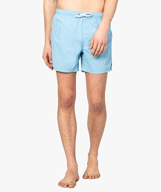 GEMO Maillot de bain homme coupe short de bain uni Bleu