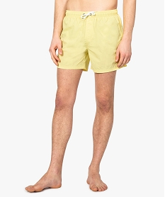 GEMO Maillot de bain homme coupe short de bain uni Jaune