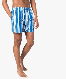 GEMO Maillot de bain homme forme caleçon à rayures Imprimé