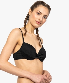 GEMO Haut de maillot de bain femme à armatures noué à lentrebonnet Noir