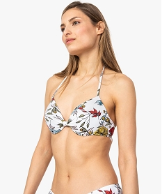 GEMO Haut de maillot de bain femme fleuri balconnet à armatures Rouge