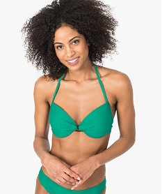 haut de maillot de bain femme a armatures et tour de cou vert haut de maillots de bain8955001_1