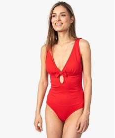 maillot de bain 1 piece femme decollete avec bonnets paddes rouge8956801_1