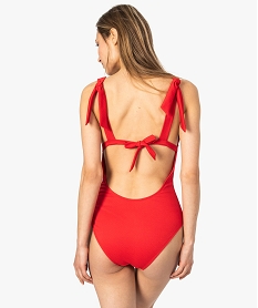 maillot de bain 1 piece femme decollete avec bonnets paddes rouge maillots de bain 1 piece8956801_3