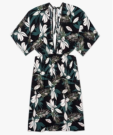 robe de plage femme a motifs fleuris et fentes a la taille imprime8957501_4