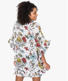 robe de plage femme fleurie a lisere paillete et volants imprime vetements de plage8957701_3