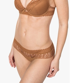 GEMO String microfibre et dentelle macramé Orange