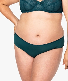 GEMO Culotte femme microfibre et dentelle Vert