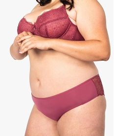 GEMO Culotte femme microfibre et dentelle Rose