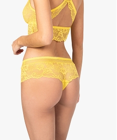 shorty femme en dentelle transparente jaune8961101_2