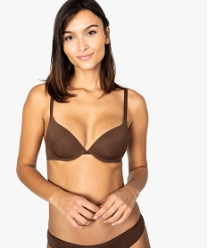 GEMO Soutien-gorge corbeille à armatures et bonnets coqués en microfibre Brun