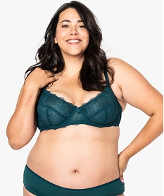 GEMO Soutien-gorge grande taille en dentelle avec armatures Vert