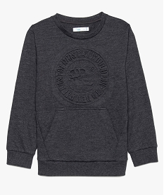 GEMO Sweat uni garçon avec motif dinosaure gravé Gris