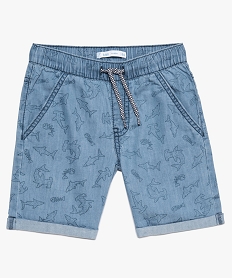 GEMO Bermuda garçon avec motifs animaux marins Bleu