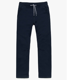 pantalon garcon en toile unie avec taille elastiquee bleu8966001_1