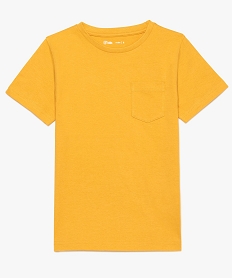 tee-shirt garcon uni a manches courtes en coton bio jaune8967601_1