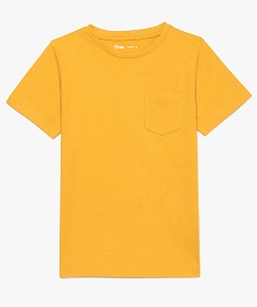 GEMO Tee-shirt garçon uni à manches courtes en coton bio Jaune