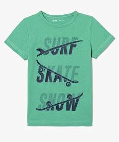 GEMO Tee-shirt garçon à manches courtes avec motif sur lavant vert standard