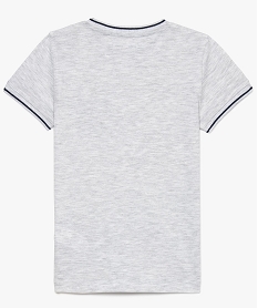 tee-shirt garcon en coton pique avec poche contrastante gris8968001_2