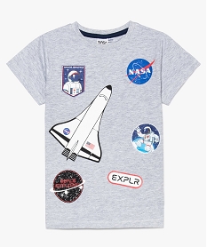 GEMO Tee-shirt garçon avec motifs conquête spatiale - NASA Gris