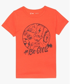 GEMO Tee-shirt garçon à manches courtes imprimé orange standard