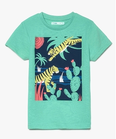 GEMO Tee-shirt garçon avec motif animaux de la savane Vert