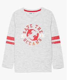 GEMO Tee-shirt à manches longues garçon avec motif dauphins Rouge