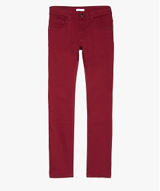 pantalon garcon 5 poches coupe slim en stretch rouge8971801_1