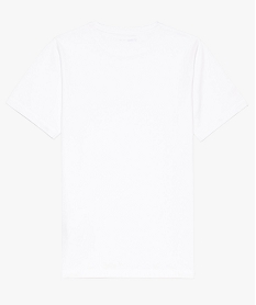 tee-shirt garcon uni manches courtes et surpiqures en coton bio blanc8973401_2