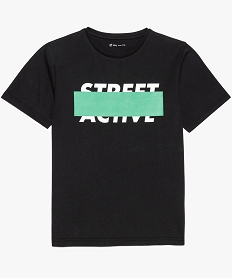 GEMO Tee-shirt garçon à manches courtes avec inscription noir standard