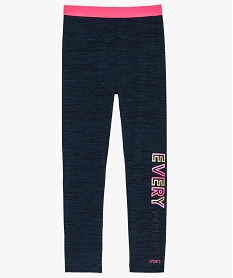 GEMO Leggings de sport fille avec large taille élastiquée Bleu