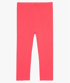 GEMO Legging court fille coloris uni en coton Rose