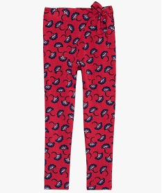 GEMO Pantalon fille fluide à motifs avec fermeture portefeuille Rouge