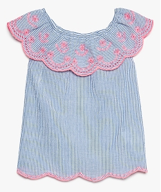 GEMO Chemise fille sans manches avec large col volanté Imprimé