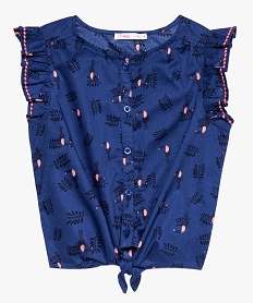 chemise fille sans manches avec motifs toucans et pattes a nouer multicolore8977301_1