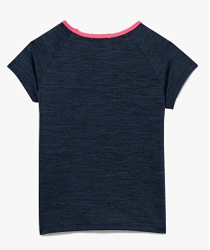tee-shirt fille avec motif etoile sur lavant et col contrastant bleu8981201_2