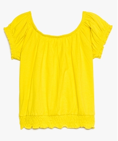 tee-shirt fille a manches bouffantes et bas elastique jaune tee-shirts8983301_3