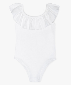 body fille uni avec encolure volantee blanc8983701_1